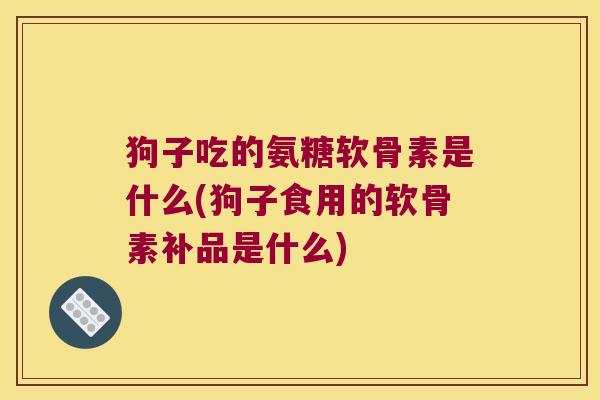狗子吃的氨糖软骨素是什么(狗子食用的软骨素补品是什么)