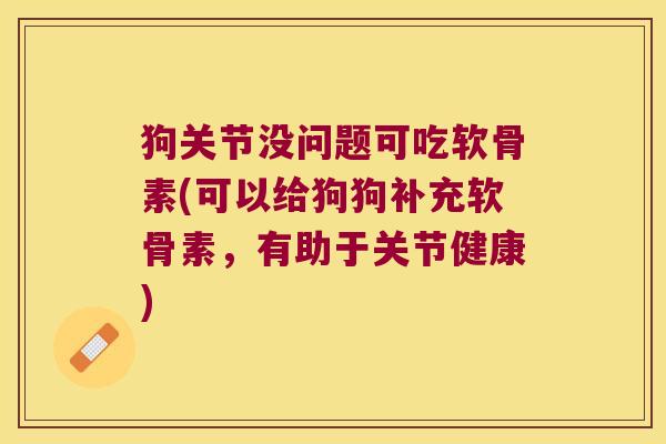 狗关节没问题可吃软骨素(可以给狗狗补充软骨素,有助于关节健康)