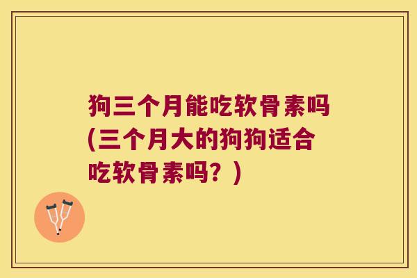 狗三个月能吃软骨素吗(三个月大的狗狗适合吃软骨素吗?)