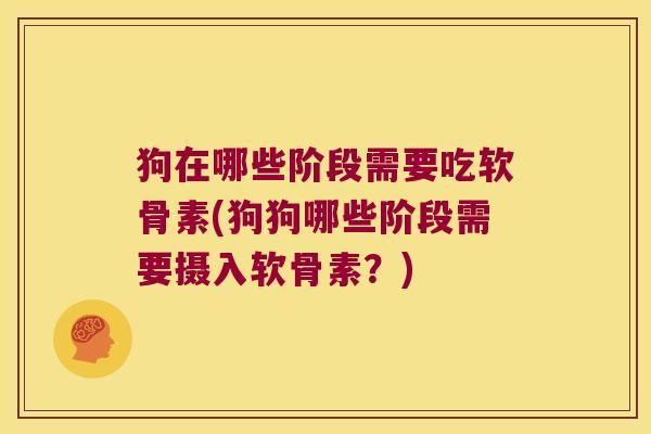 狗在哪些阶段需要吃软骨素(狗狗哪些阶段需要摄入软骨素？)