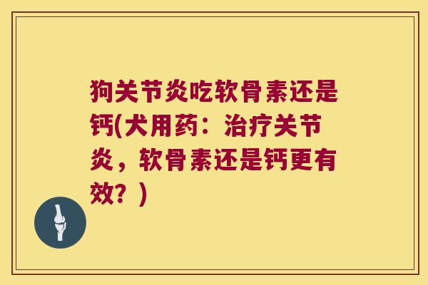 狗关节炎吃软骨素还是钙(犬用药:治疗关节炎,软骨素还是钙更有效?)