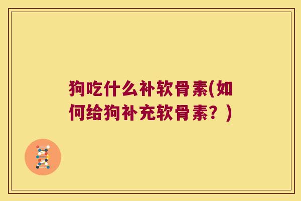 狗吃什么补软骨素(如何给狗补充软骨素？)