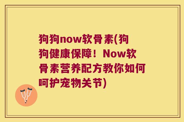狗狗now软骨素(狗狗健康保障!Now软骨素营养配方教你如何呵护宠物关节)