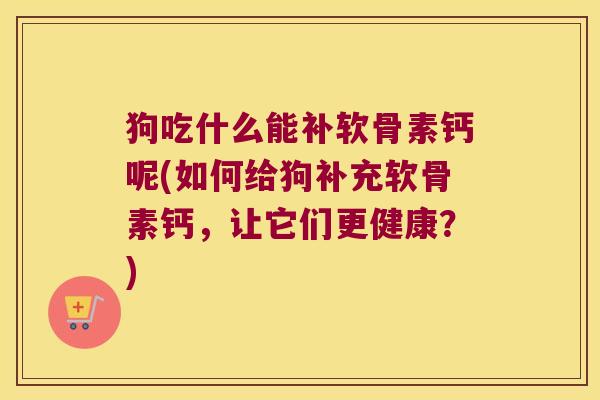 狗吃什么能补软骨素钙呢(如何给狗补充软骨素钙,让它们更健康?)