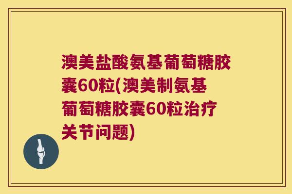 澳美盐酸氨基葡萄糖胶囊60粒(澳美制氨基葡萄糖胶囊60粒治疗关节问题)