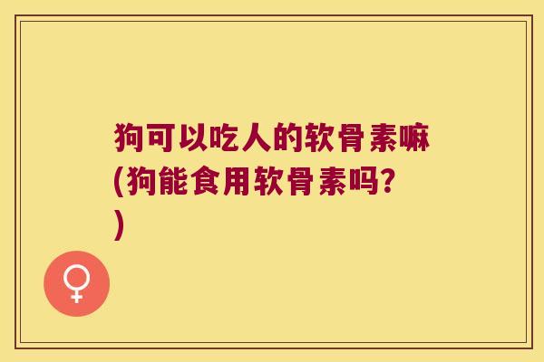狗可以吃人的软骨素嘛(狗能食用软骨素吗?)