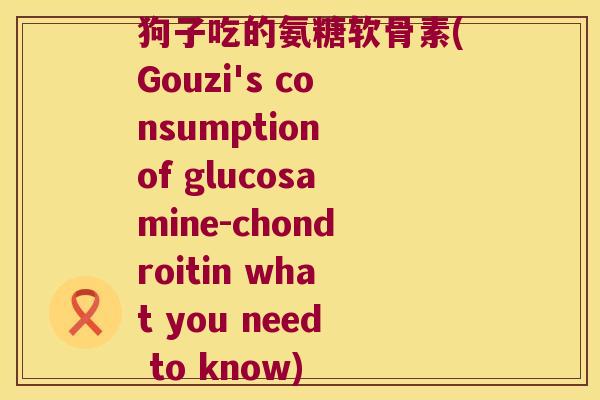 狗子吃的氨糖软骨素(Gouzi's consumption of glucosamine-chondroitin what you need to know)