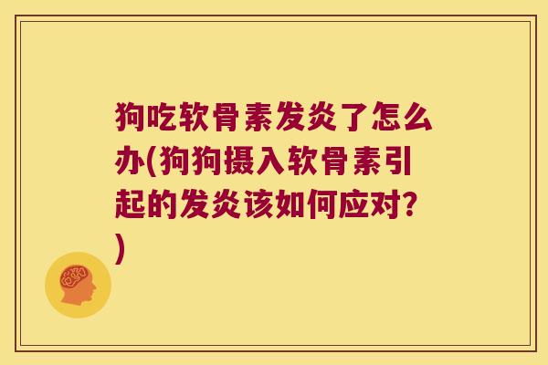 狗吃软骨素发炎了怎么办(狗狗摄入软骨素引起的发炎该如何应对?)