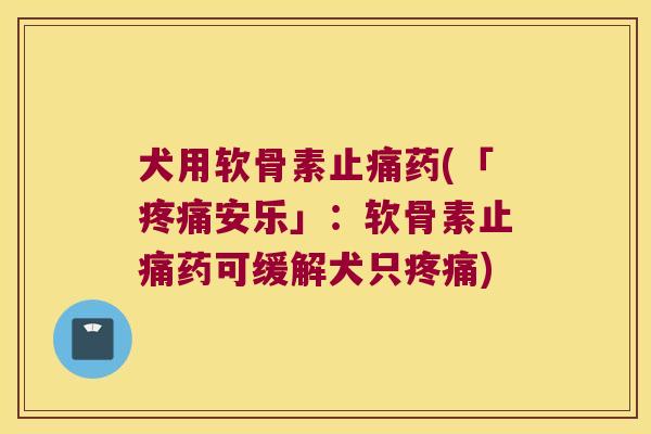 犬用软骨素止痛药(「疼痛安乐」:软骨素止痛药可缓解犬只疼痛)