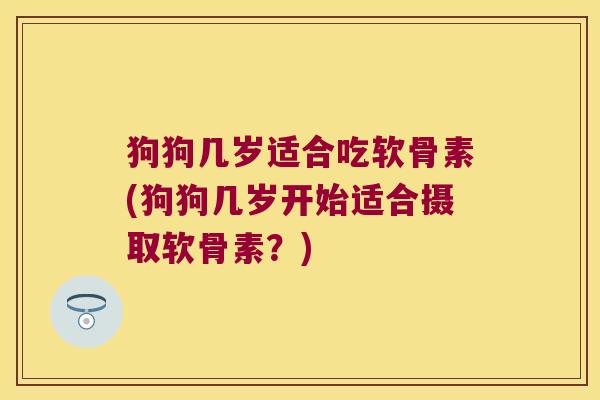 狗狗几岁适合吃软骨素(狗狗几岁开始适合摄取软骨素?)