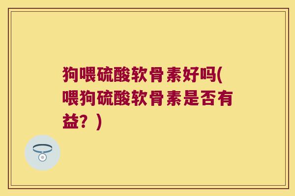 狗喂硫酸软骨素好吗(喂狗硫酸软骨素是否有益?)