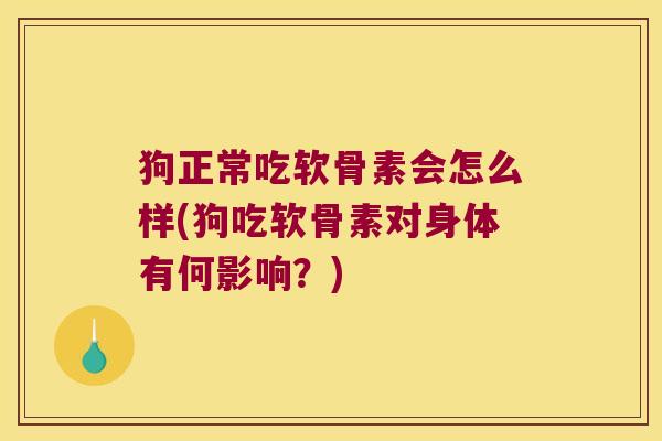 狗正常吃软骨素会怎么样(狗吃软骨素对身体有何影响?)