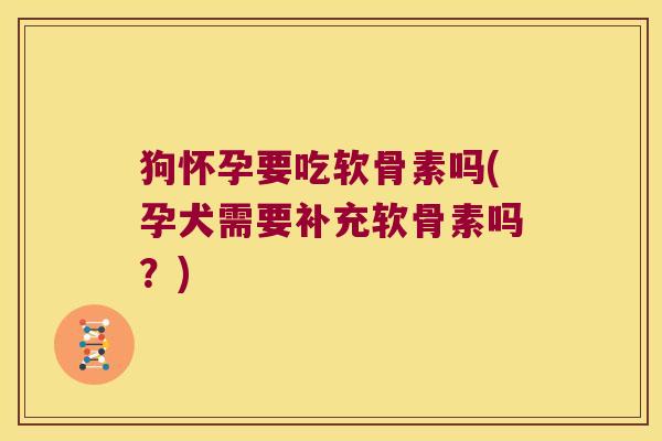狗怀孕要吃软骨素吗(孕犬需要补充软骨素吗?)