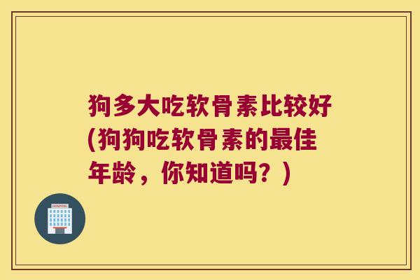 狗多大吃软骨素比较好(狗狗吃软骨素的最佳年龄，你知道吗？)