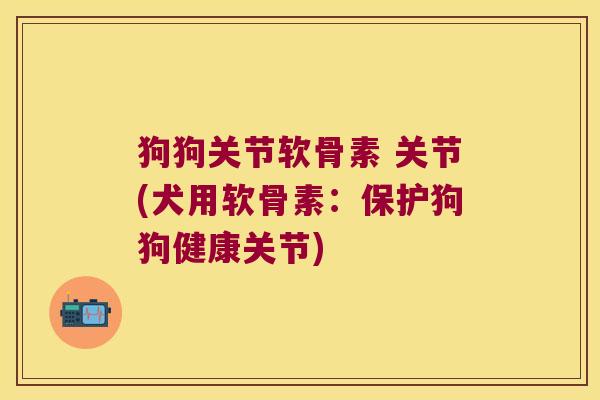 狗狗关节软骨素 关节(犬用软骨素:保护狗狗健康关节)