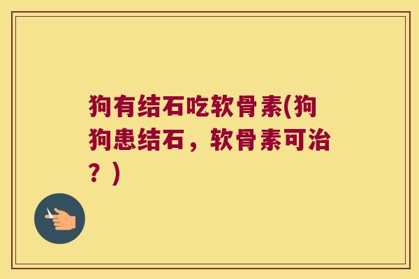 狗有结石吃软骨素(狗狗患结石，软骨素可治？)
