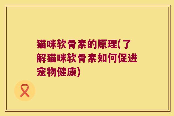 猫咪软骨素的原理(了解猫咪软骨素如何促进宠物健康)