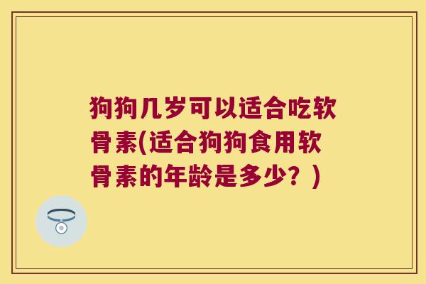 狗狗几岁可以适合吃软骨素(适合狗狗食用软骨素的年龄是多少?)
