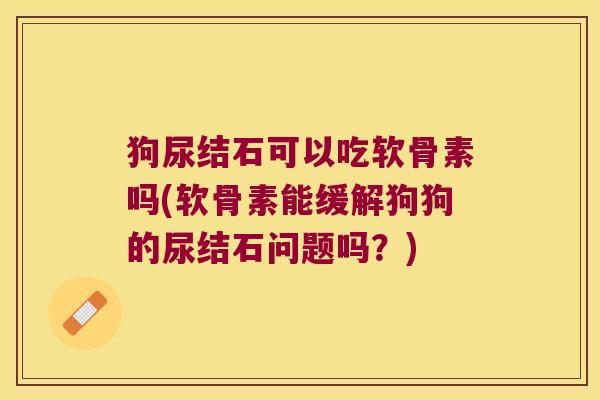 狗尿结石可以吃软骨素吗(软骨素能缓解狗狗的尿结石问题吗?)