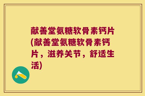 献善堂氨糖软骨素钙片(献善堂氨糖软骨素钙片,滋养关节,舒适生活)