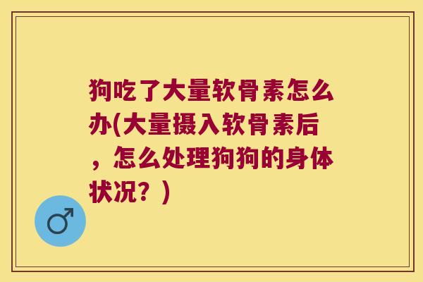 狗吃了大量软骨素怎么办(大量摄入软骨素后,怎么处理狗狗的身体状况?)
