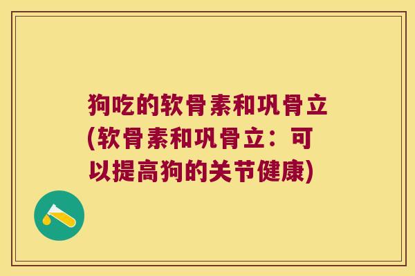 狗吃的软骨素和巩骨立(软骨素和巩骨立:可以提高狗的关节健康)