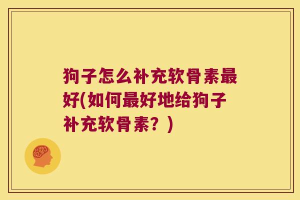 狗子怎么补充软骨素好(如何好地给狗子补充软骨素?) 狗子怎么补充软骨素好(如何好地给狗子补充软骨素?)