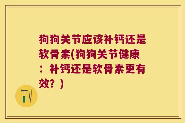 狗狗关节应该补钙还是软骨素(狗狗关节健康:补钙还是软骨素更有效?)