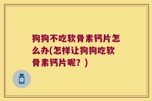 狗狗不吃软骨素钙片怎么办(怎样让狗狗吃软骨素钙片呢？)