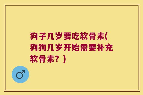 狗子几岁要吃软骨素(狗狗几岁开始需要补充软骨素?)