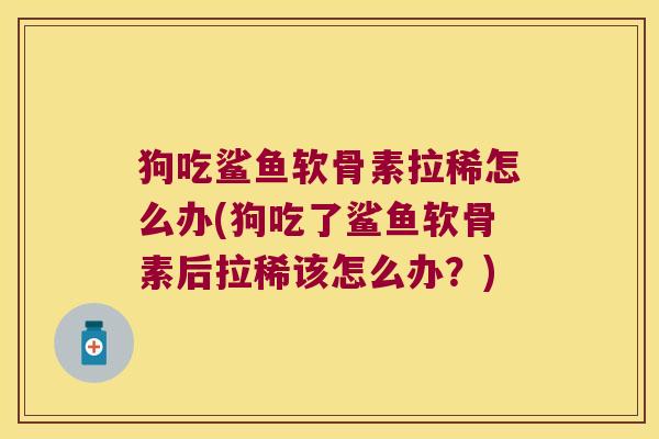 狗吃鲨鱼软骨素拉稀怎么办(狗吃了鲨鱼软骨素后拉稀该怎么办?)