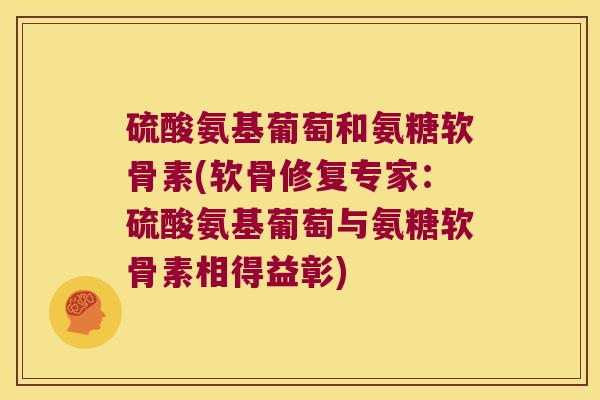 硫酸氨基葡萄和氨糖软骨素(软骨修复专家:硫酸氨基葡萄与氨糖软骨素相得益彰)