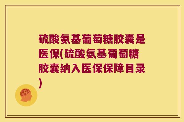 硫酸氨基葡萄糖胶囊是医保(硫酸氨基葡萄糖胶囊纳入医保保障目录)