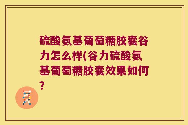 硫酸氨基葡萄糖胶囊谷力怎么样(谷力硫酸氨基葡萄糖胶囊效果如何?