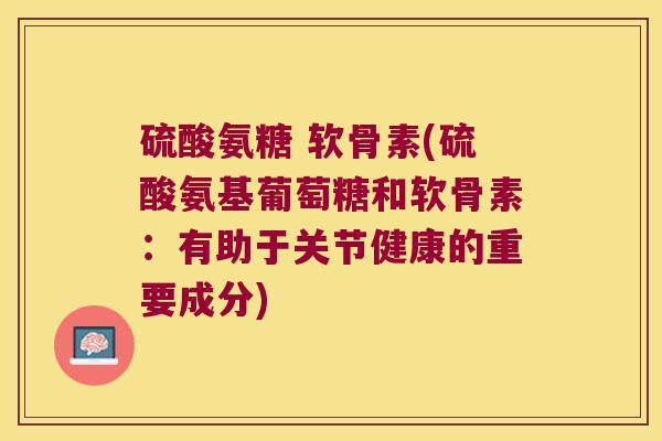 硫酸氨糖 软骨素(硫酸氨基葡萄糖和软骨素:有助于关节健康的重要成分)
