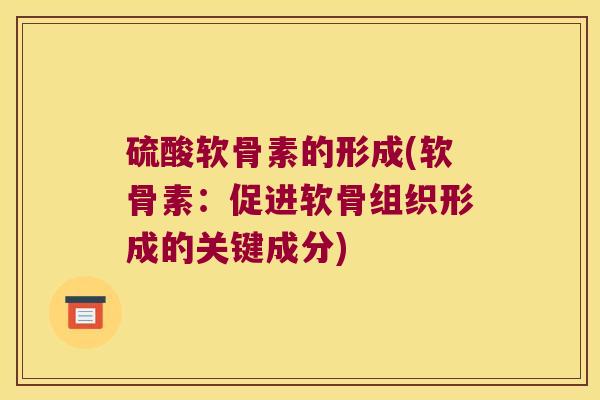 硫酸软骨素的形成(软骨素:促进软骨组织形成的关键成分)