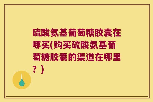 硫酸氨基葡萄糖胶囊在哪买(购买硫酸氨基葡萄糖胶囊的渠道在哪里?)