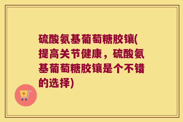 硫酸氨基葡萄糖胶镶(提高关节健康,硫酸氨基葡萄糖胶镶是个不错的选择)