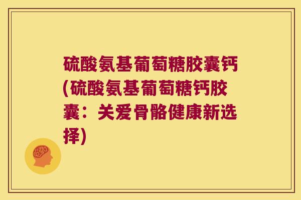 硫酸氨基葡萄糖胶囊钙(硫酸氨基葡萄糖钙胶囊:关爱骨骼健康新选择)