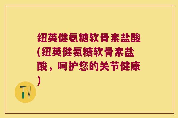 纽英健氨糖软骨素盐酸(纽英健氨糖软骨素盐酸,呵护您的关节健康)