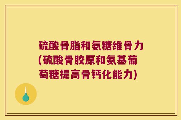 硫酸骨脂和氨糖维骨力(硫酸骨胶原和氨基葡萄糖提高骨钙化能力)