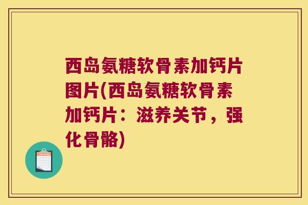 西岛氨糖软骨素加钙片图片(西岛氨糖软骨素加钙片:滋养关节,强化骨骼)