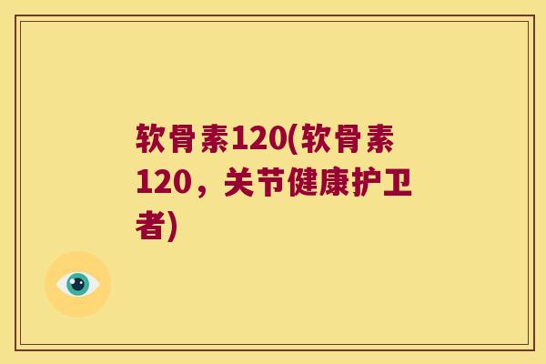 软骨素120(软骨素120,关节健康护卫者)