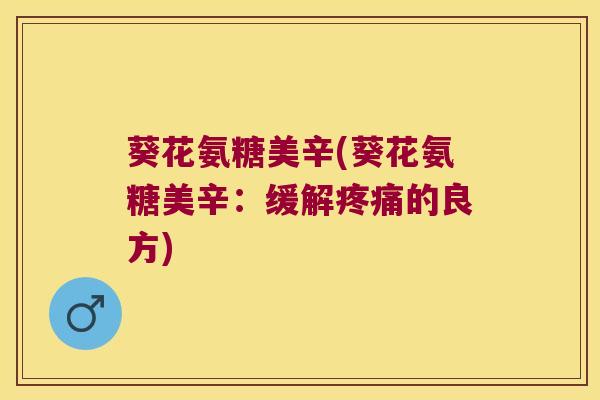 葵花氨糖美辛(葵花氨糖美辛:缓解疼痛的良方)