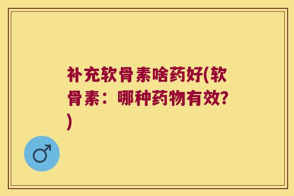 补充软骨素啥药好(软骨素:哪种药物有效?)