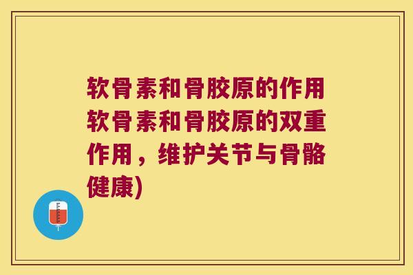 软骨素和骨胶原的作用软骨素和骨胶原的双重作用,维护关节与骨骼健康)