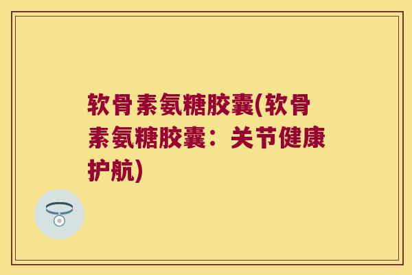 软骨素氨糖胶囊(软骨素氨糖胶囊:关节健康护航)