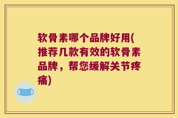 软骨素哪个品牌好用(推荐几款有效的软骨素品牌,帮您缓解关节疼痛)