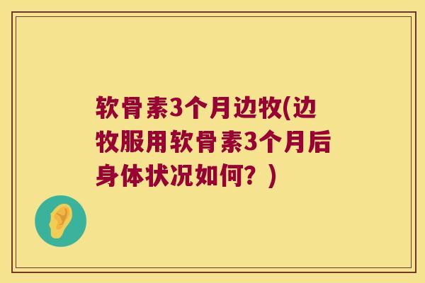 软骨素3个月边牧(边牧服用软骨素3个月后身体状况如何?)