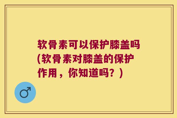 软骨素可以保护膝盖吗(软骨素对膝盖的保护作用,你知道吗?)